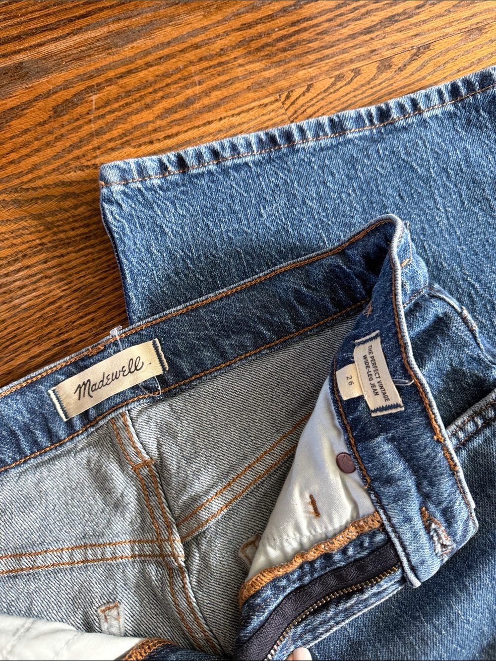 Madewell The Perfect Vintage Wide Leg Blue Denim New no tag sz 26 women